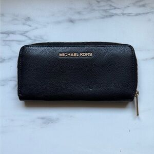 Michael Kors Black Zip-Around Wallet